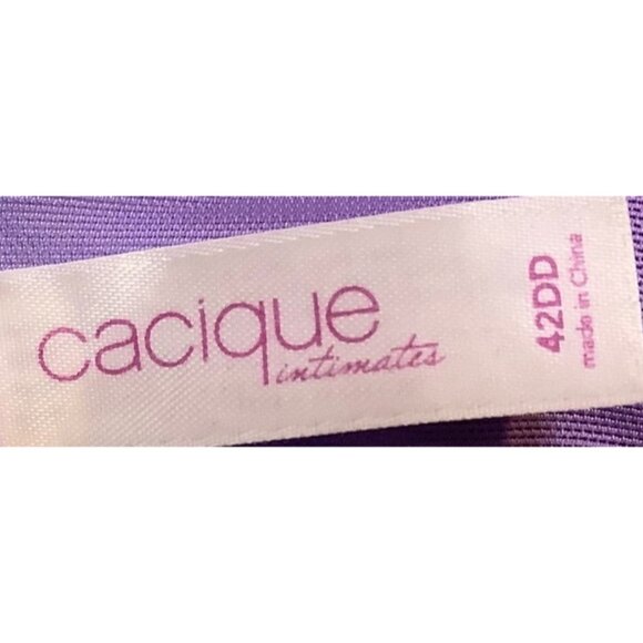 Cacique Intimates Purple Polka Dot Lace Underwire Bra Women 42DD Adjustable - Picture 3 of 5